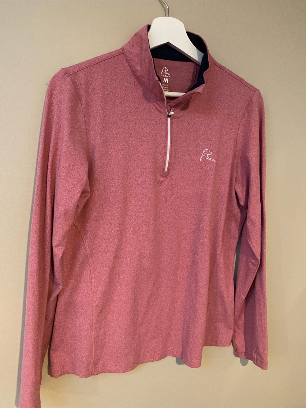 Rhoback Maroon Long-Sleeve Quarter-Zip Polo